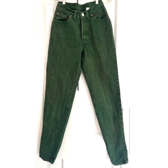 Levi's Denim - Vintage Levis 501 jeans button fly tape Forest Green Jeans  Made in U.S.A Size 5